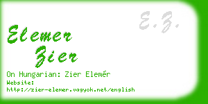 elemer zier business card