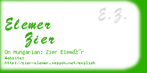 elemer zier business card